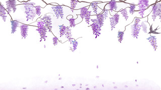 紫色手绘紫藤花背景GIF动态图